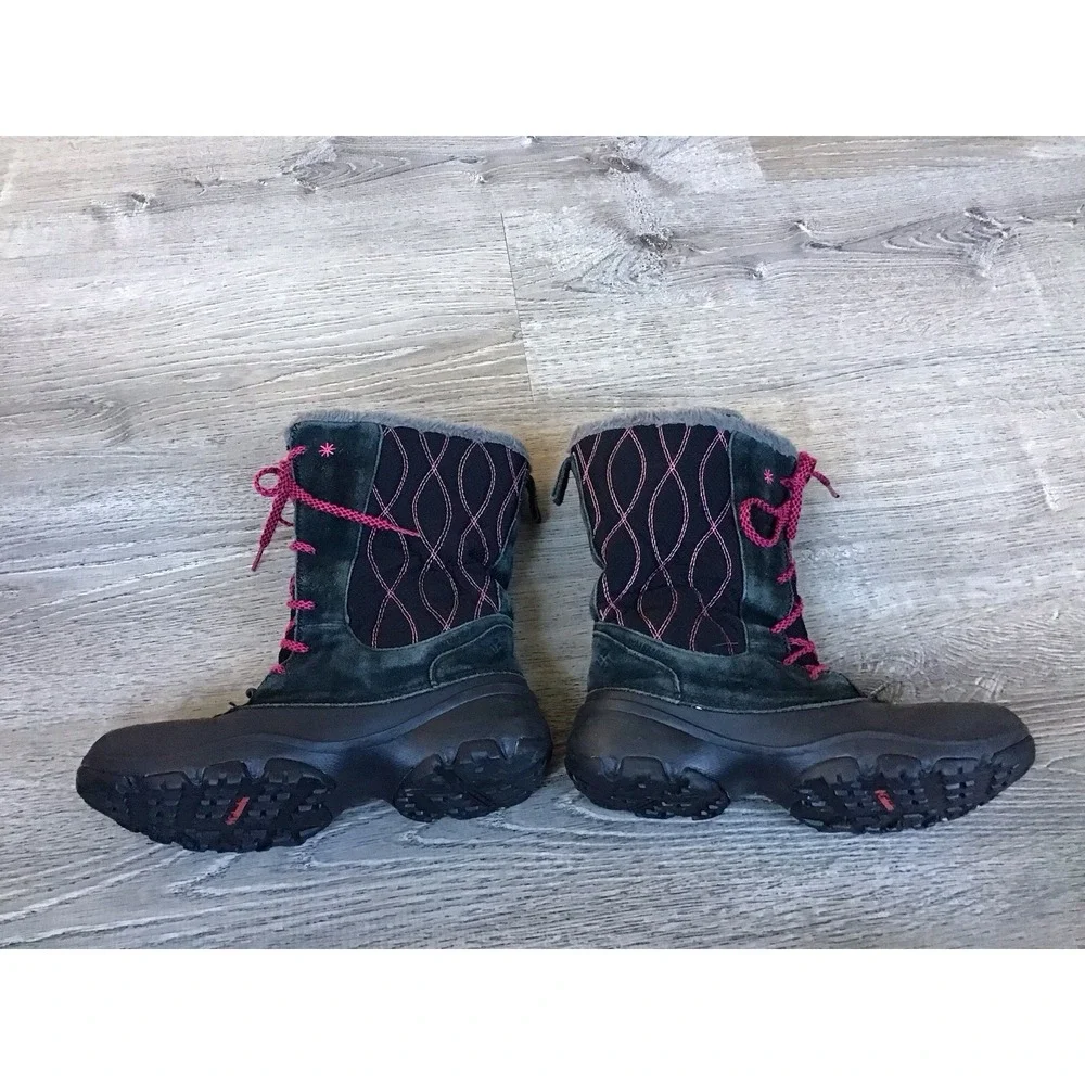 Columbia Boots Youth Size 5 Canyon Snow Winter Black Pink Omni Heat BY1310-010